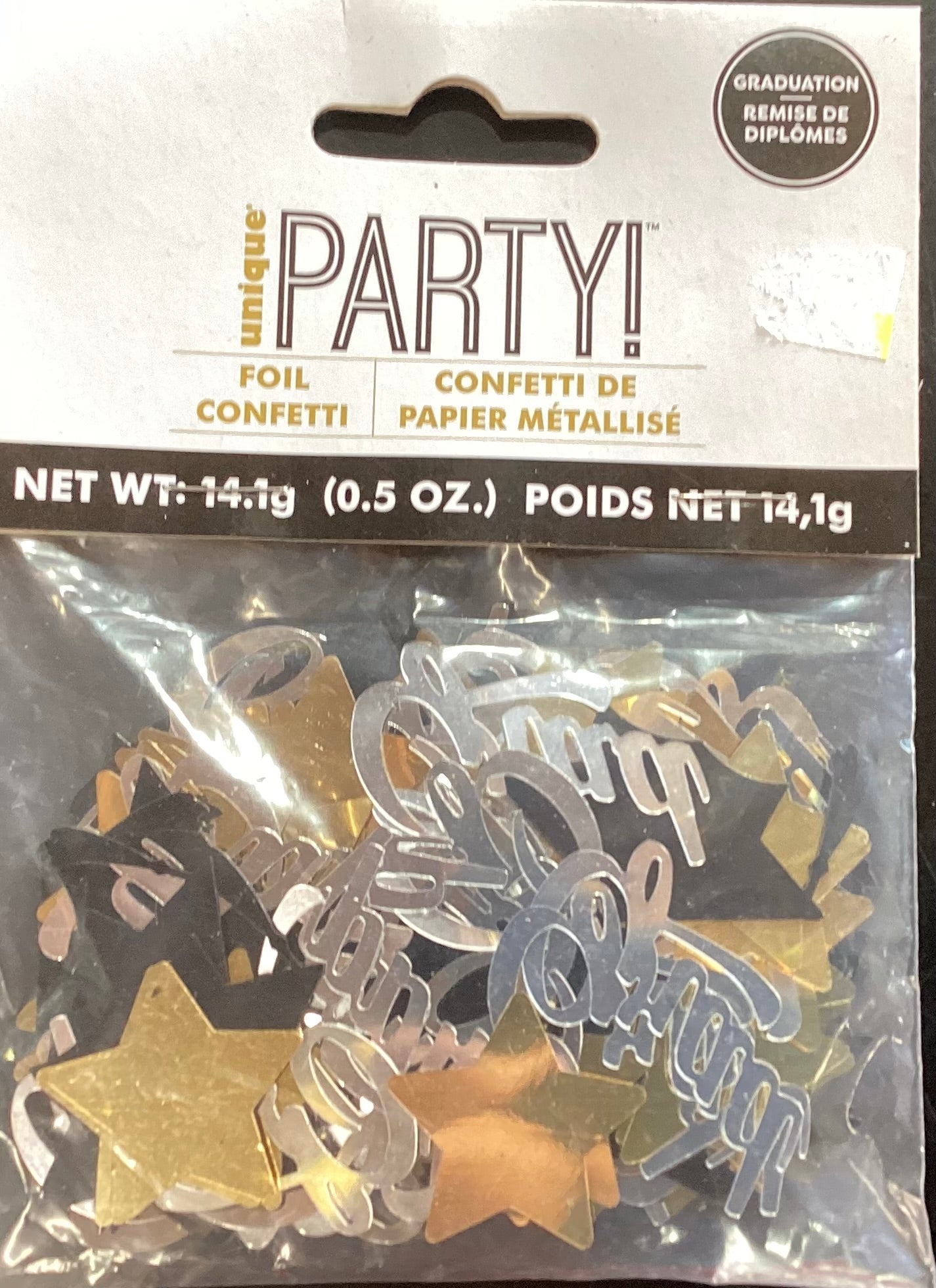 Black and Gold Graduation Confetti NIS Packaging & Party Supply