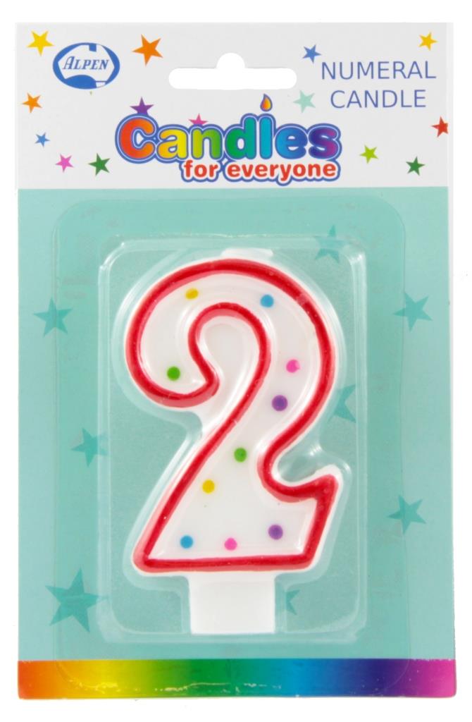 CANDLE NUMERAL #2 NIS Packaging & Party Supply