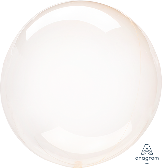 Crystal Clear Orange Round Balloon 1pc NIS Packaging & Party Supply