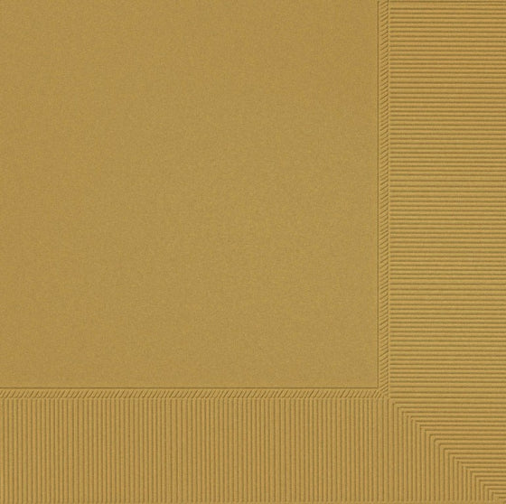 DINNER NAPKINS 20 PACK 2 PLY - GOLD NIS Packaging & Party Supply