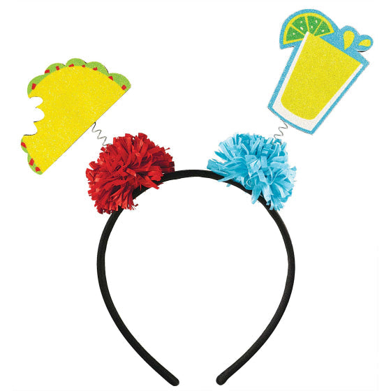 FIESTA CINCO TACO & TEQUILA HEADBOPPER GLITTERED 1pc NIS Packaging & Party Supply