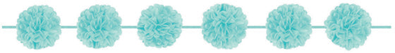FLUFFY GARLAND - ROBIN'S-EGG BLUE 12 feet 2 garlands NIS Packaging & Party Supply