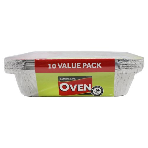 FOIL TRAY W/ LID 32X26X5.5CM 10PK NIS Packaging & Party Supply