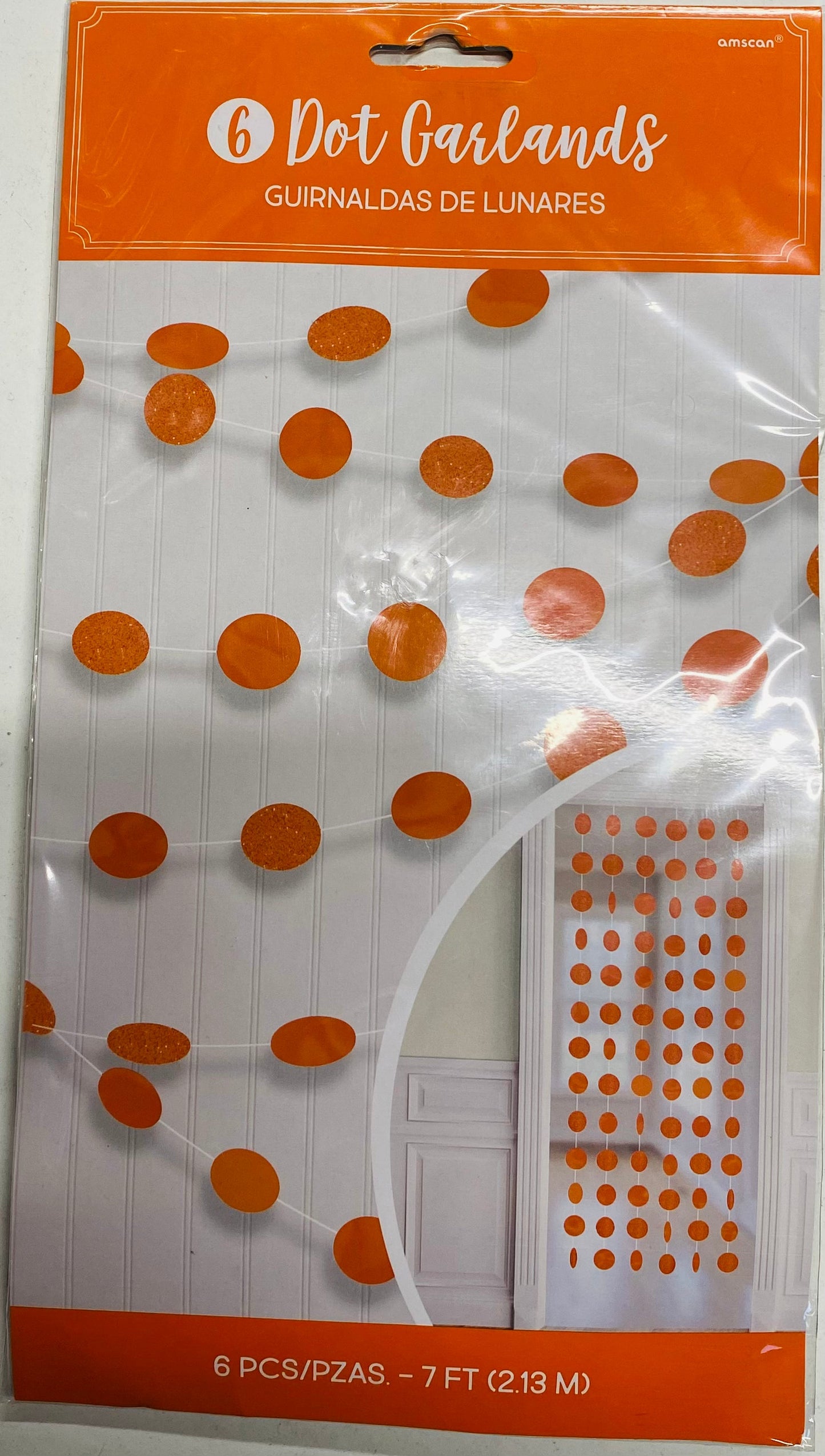 Orange 6 Dot Garlands -7ft (2.13m)