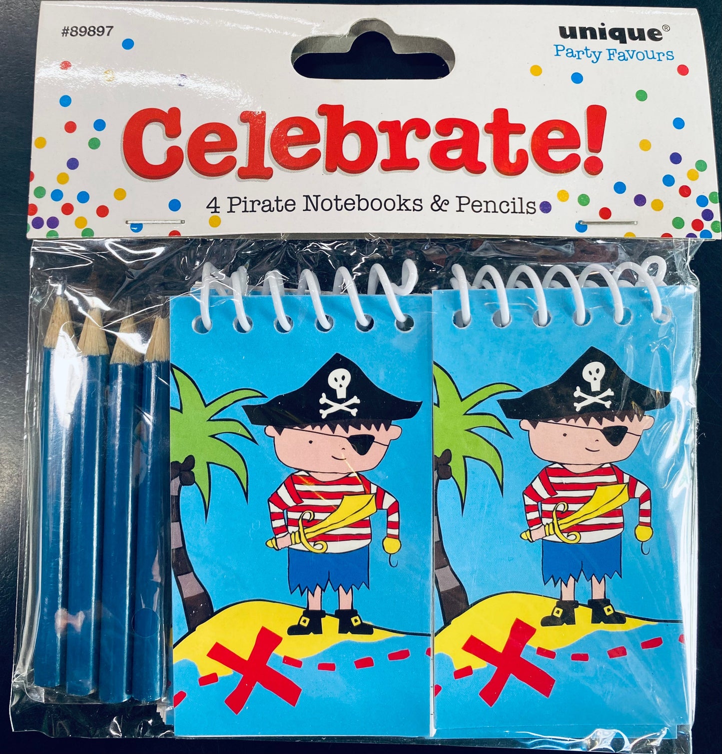 4 Pirate Notebooks & Pencils