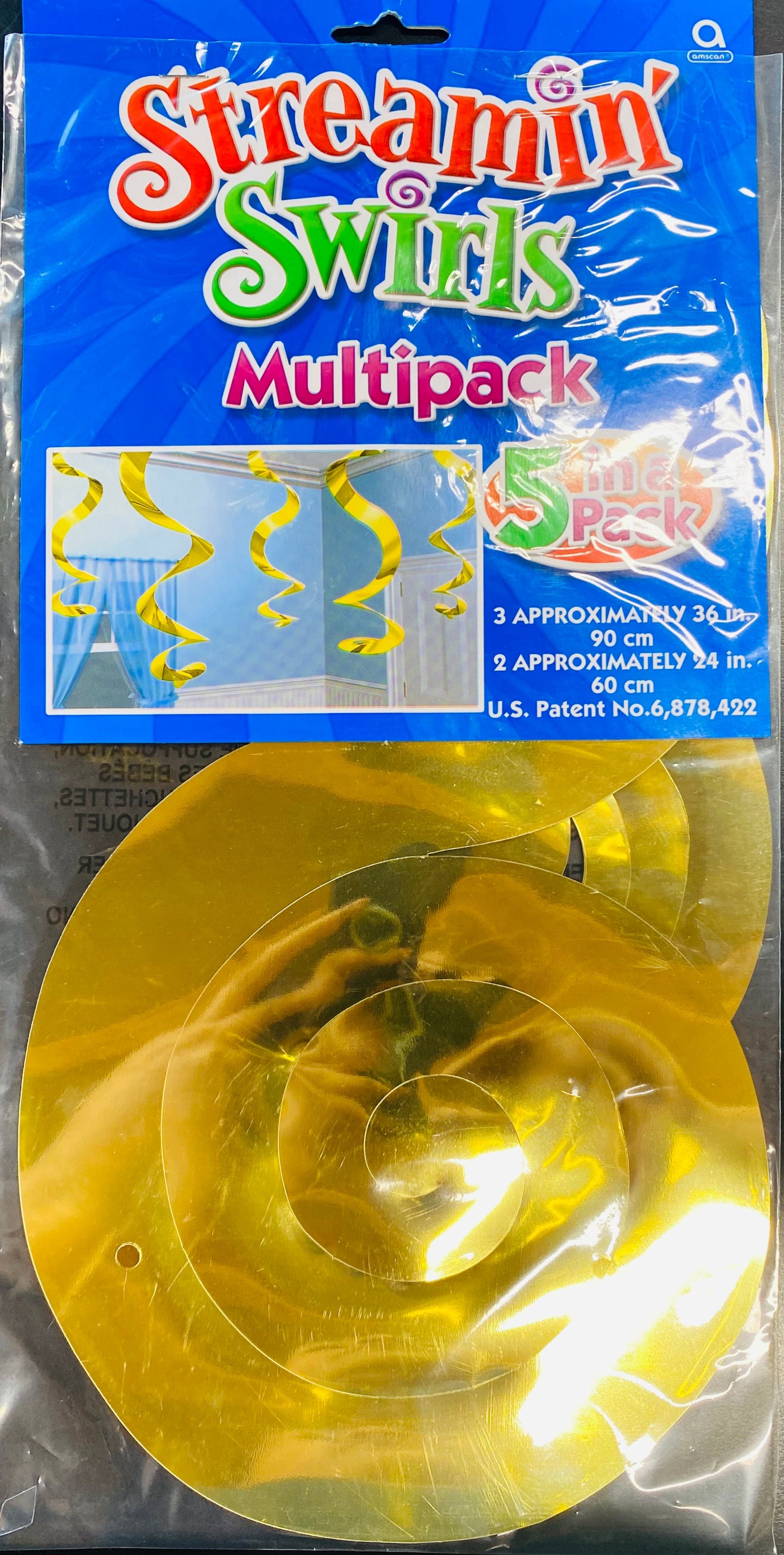 Streamer Swirl Gold Pack of 5