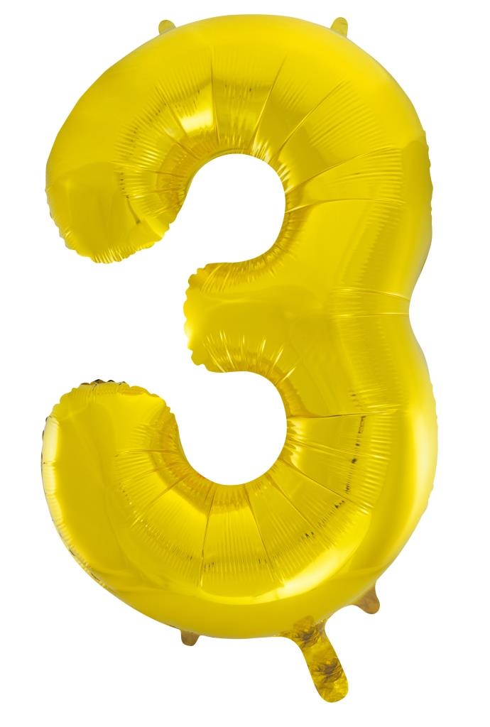 Buy Gold Foil Balloon Number #3 (34inch) at NIS Packaging & Party Supply Brisbane, Logan, Gold Coast, Sydney, Melbourne, Australia