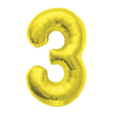 Buy Gold Foil Balloon number #3 (34inch) at NIS Packaging & Party Supply Brisbane, Logan, Gold Coast, Sydney, Melbourne, Australia