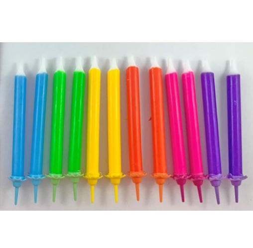 Jumbo Candles Solid Brights with Flower Holders NIS Traders