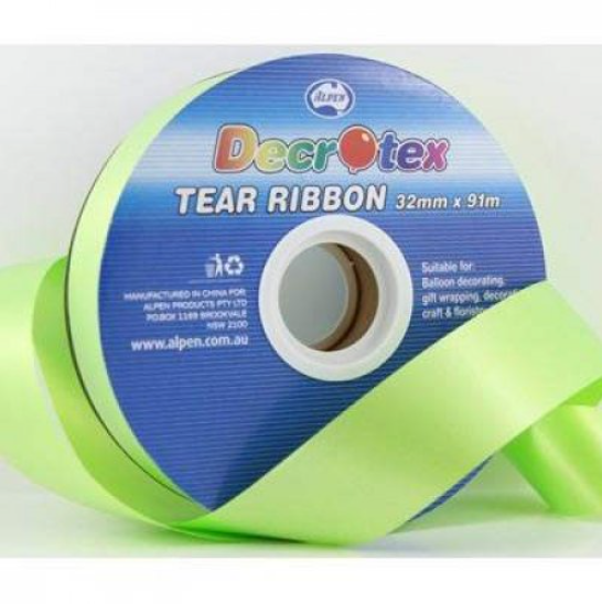 Buy LIME TEAR RIBBON 32MMX91M at NIS Packaging & Party Supply Brisbane, Logan, Gold Coast, Sydney, Melbourne, Australia
