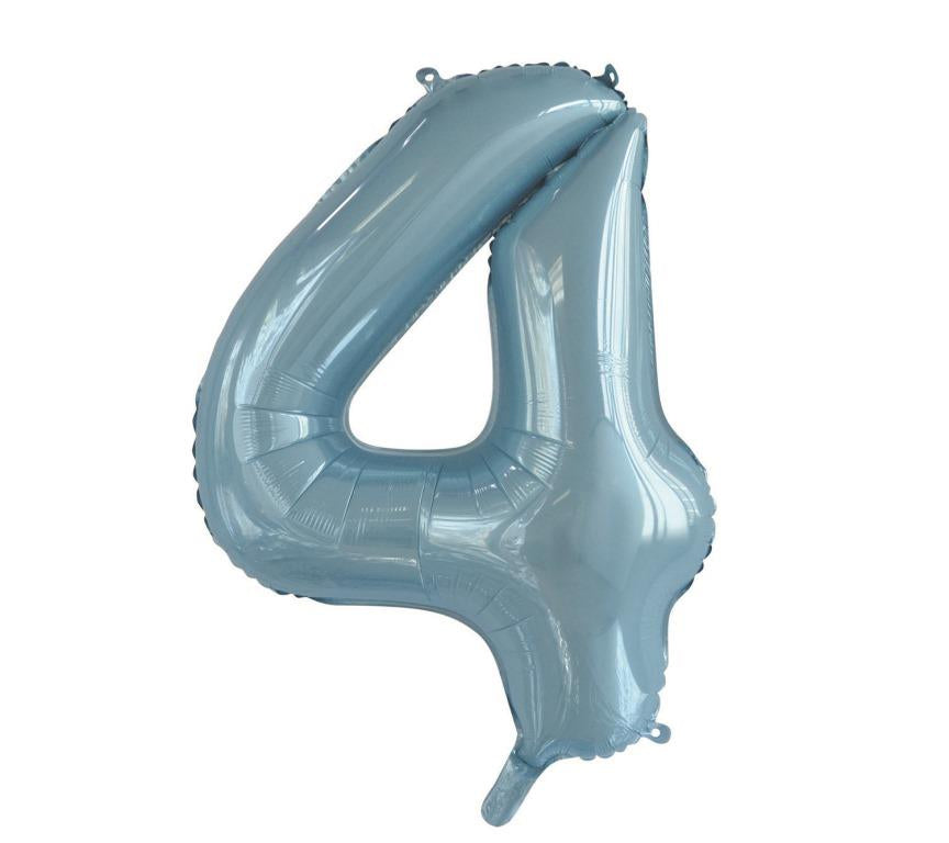Buy Light Blue Foil Balloon Number #4 (34inch) at NIS Packaging & Party Supply Brisbane, Logan, Gold Coast, Sydney, Melbourne, Australia