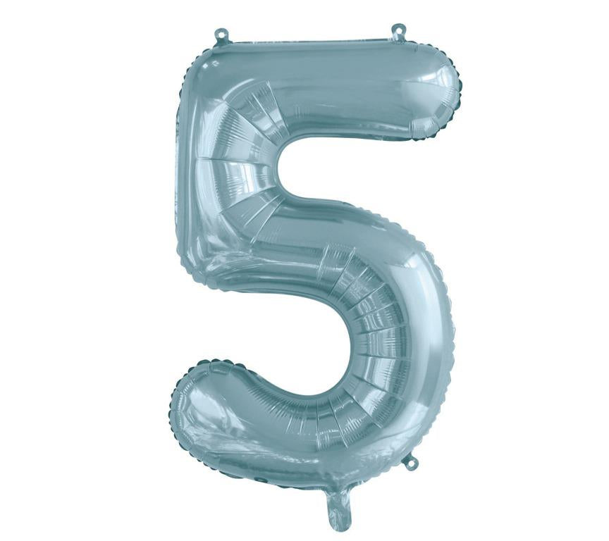 Buy Light Blue Foil Balloon Number #5 (34inch) at NIS Packaging & Party Supply Brisbane, Logan, Gold Coast, Sydney, Melbourne, Australia