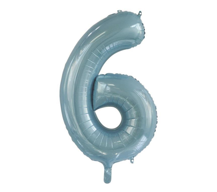 Buy Light Blue Foil Balloon Number #6 (34inch) at NIS Packaging & Party Supply Brisbane, Logan, Gold Coast, Sydney, Melbourne, Australia