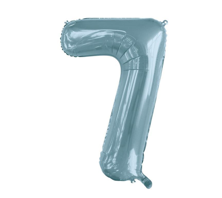Buy Light Blue Foil Balloon Number #7 (34inch) at NIS Packaging & Party Supply Brisbane, Logan, Gold Coast, Sydney, Melbourne, Australia