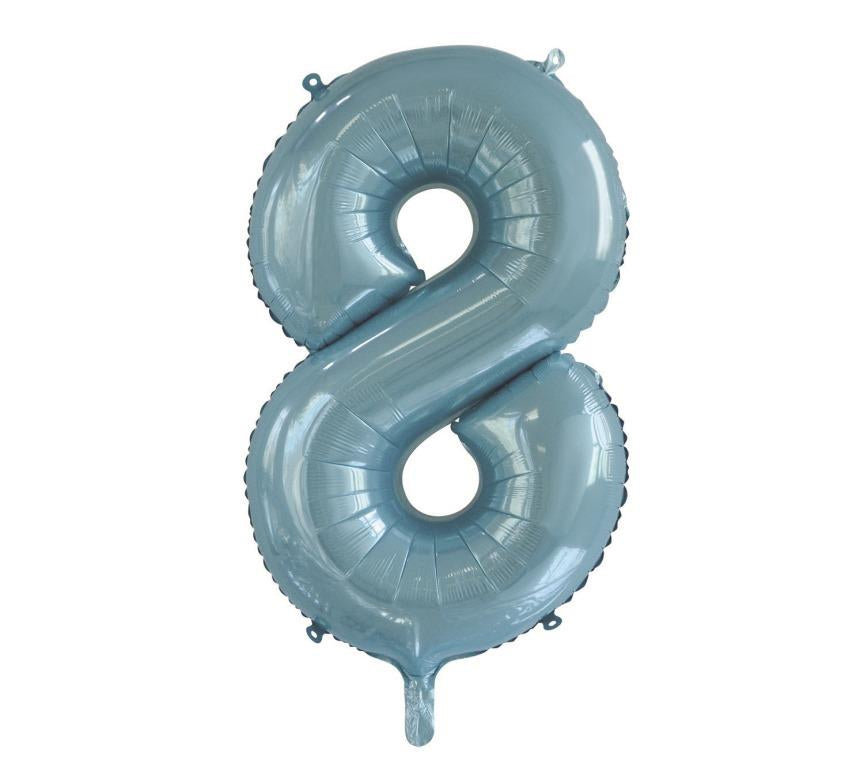 Buy Light Blue Foil Balloon Number #8 (34inch) at NIS Packaging & Party Supply Brisbane, Logan, Gold Coast, Sydney, Melbourne, Australia