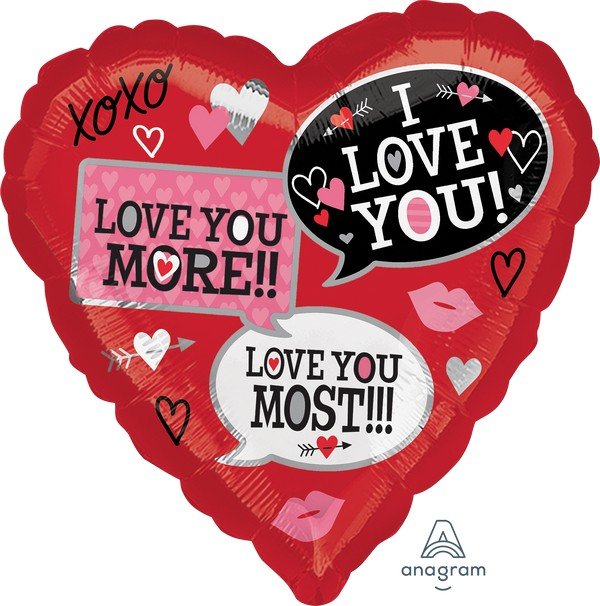 Love You Most Foil Balloon 45cm NIS Traders