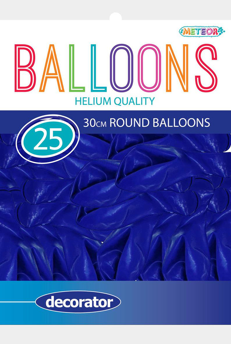 ROYAL BLUE - 30CM (12") Decorator Balloons 25pk
