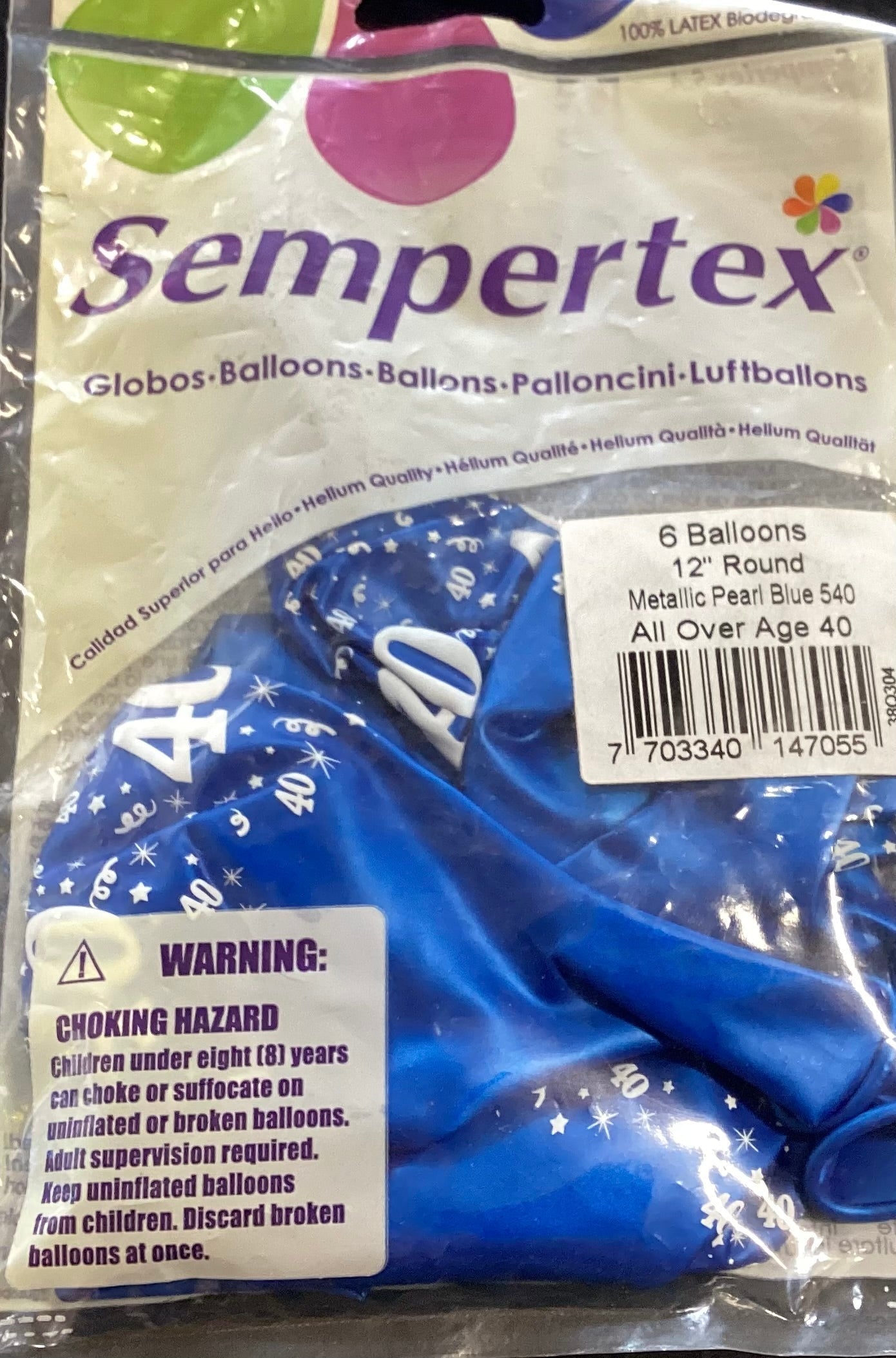 Metallic Pearl Blue 6 Balloons NIS Traders