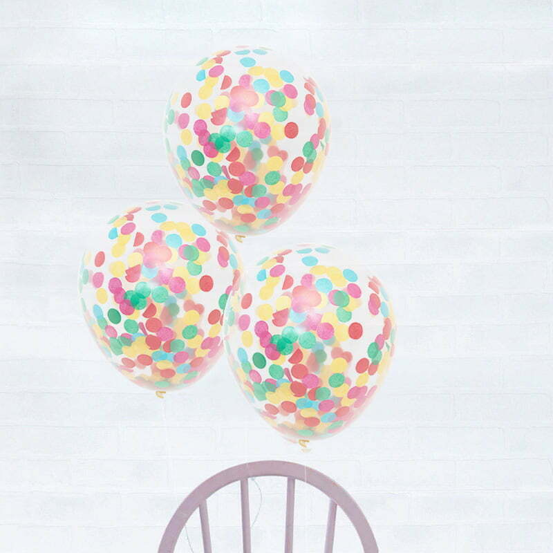 Multicolor Confetti Balloons 30cm (Pack of 5) NIS Traders
