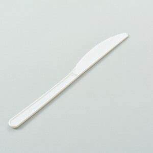White Flared Reusable Plastic Knife 50pk