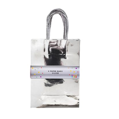 Paper Gift Bag – SILVER 4PK NIS Traders