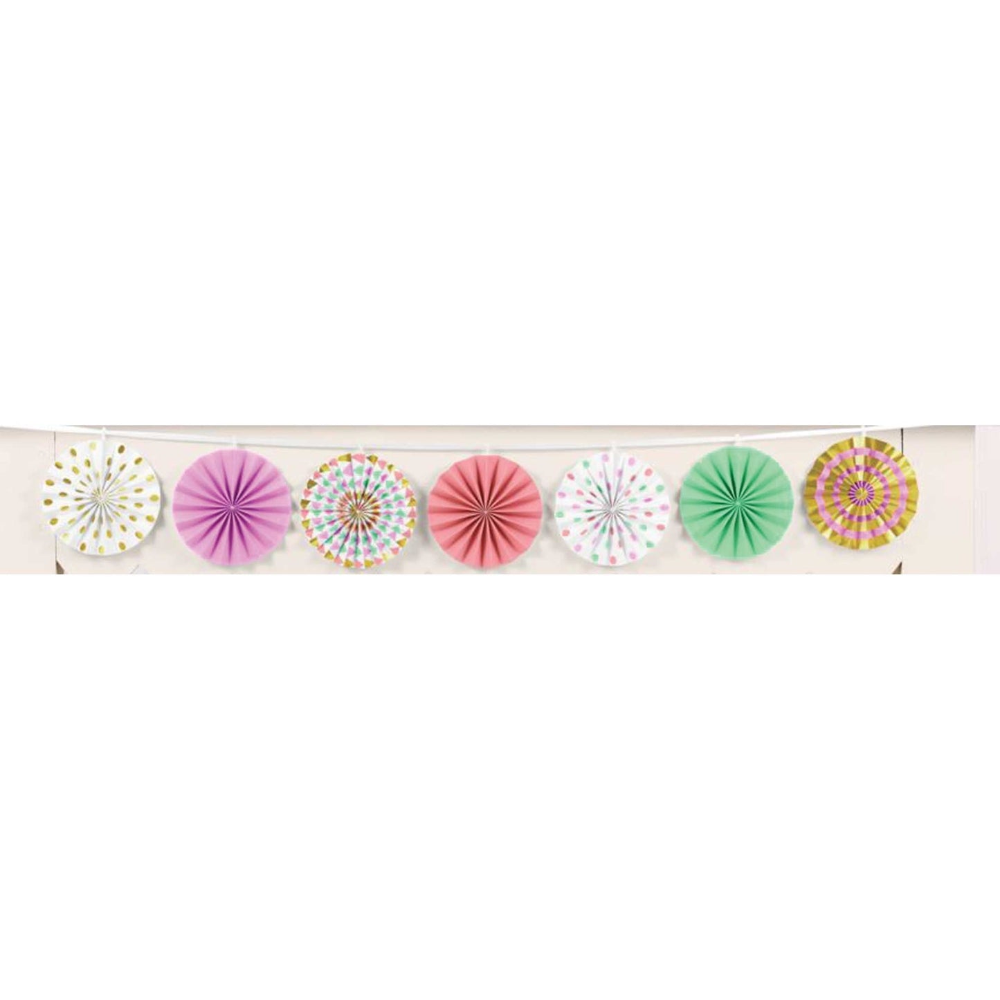 Pastel Mini Fans Garland Foil Hot Stamped Paper NIS Traders