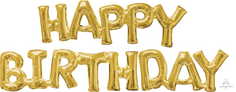 Phrases HAPPY BIRTHDAY Gold NIS Traders