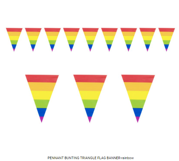Buy Rainbow Pennant Banner at NIS Packaging & Party Supply Brisbane, Logan, Gold Coast, Sydney, Melbourne, Australia