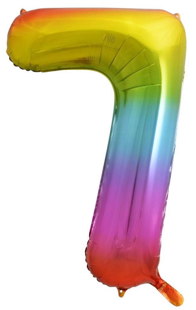 Buy Rainbow Splash Foil Balloon Number #7 (34inch) at NIS Packaging & Party Supply Brisbane, Logan, Gold Coast, Sydney, Melbourne, Australia