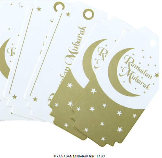 Buy Ramadan Mubarak Gift Tags 8pk at NIS Packaging & Party Supply Brisbane, Logan, Gold Coast, Sydney, Melbourne, Australia