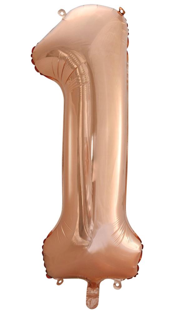 Buy Rose Gold Foil Balloon Number #1 (34inch) at NIS Packaging & Party Supply Brisbane, Logan, Gold Coast, Sydney, Melbourne, Australia
