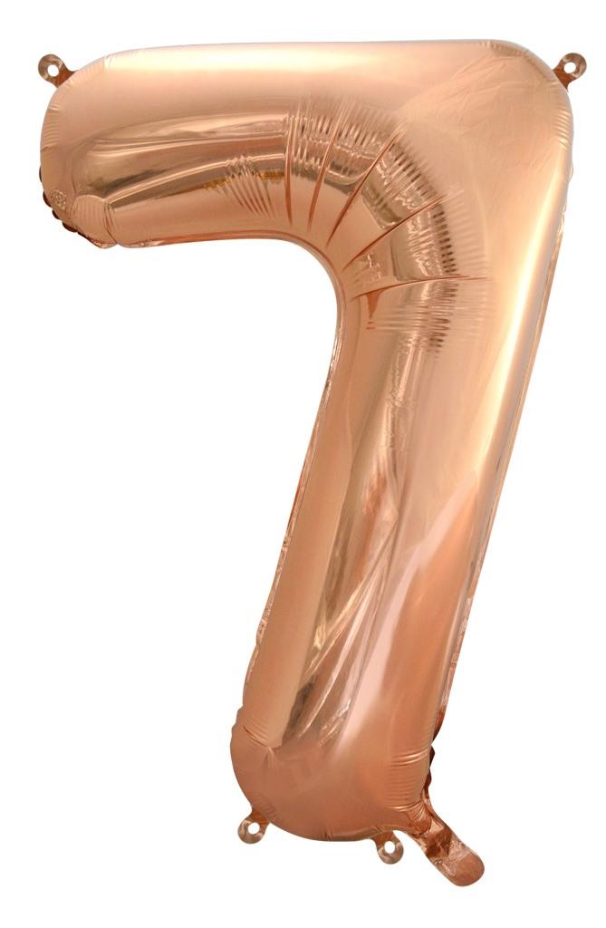 Buy Rose Gold Foil Balloon Number #7 (34inch) at NIS Packaging & Party Supply Brisbane, Logan, Gold Coast, Sydney, Melbourne, Australia