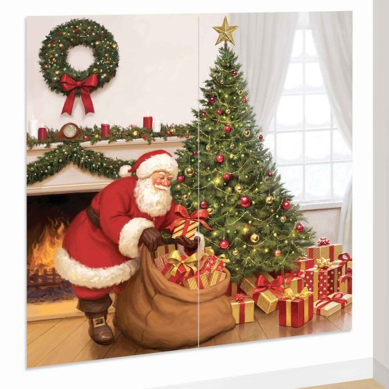 SANTA CLAUS SCENE Sstters Wall Decorating Kit NIS Traders