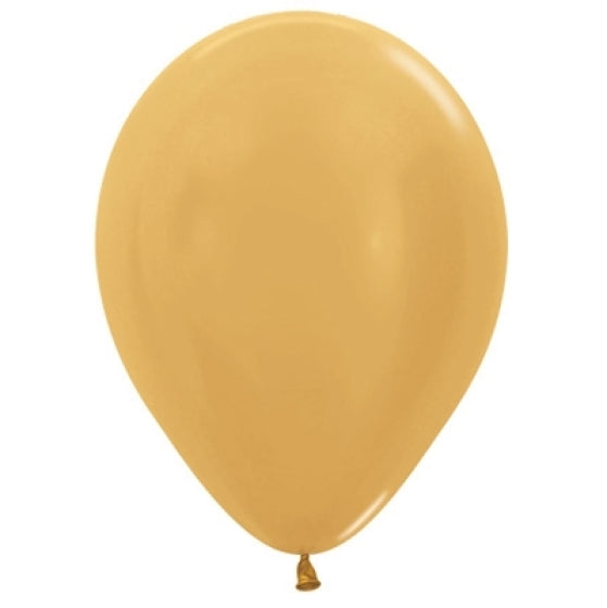 SEMPERTEX 30CM METALLIC GOLD LATEX BALLOONS, 25PK NIS Traders