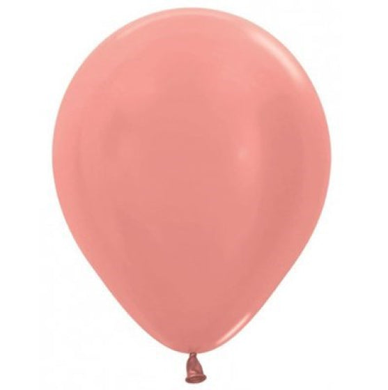 SEMPERTEX 30CM METALLIC ROSE GOLD LATEX BALLOONS 568, 25PK NIS Traders