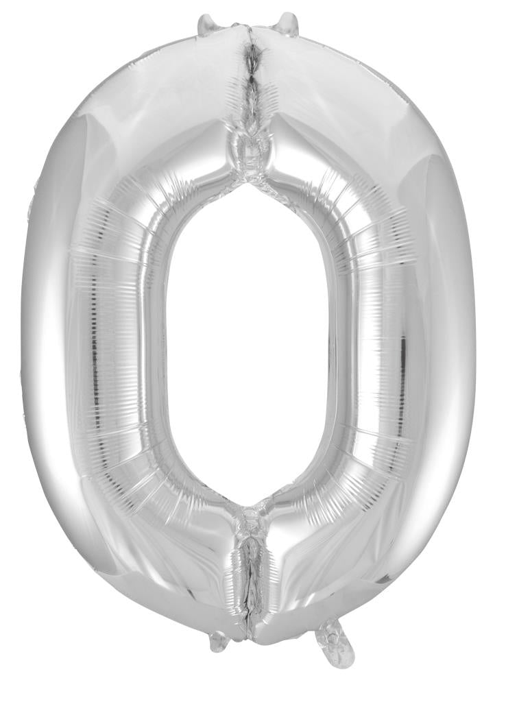 Buy Silver Foil Balloon Number #0 (34inch) at NIS Packaging & Party Supply Brisbane, Logan, Gold Coast, Sydney, Melbourne, Australia
