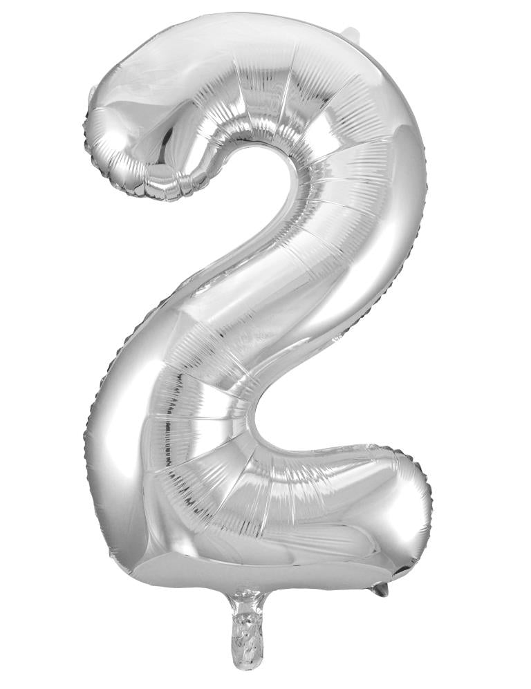 Buy Silver Foil Balloon Number #2 (34inch) at NIS Packaging & Party Supply Brisbane, Logan, Gold Coast, Sydney, Melbourne, Australia