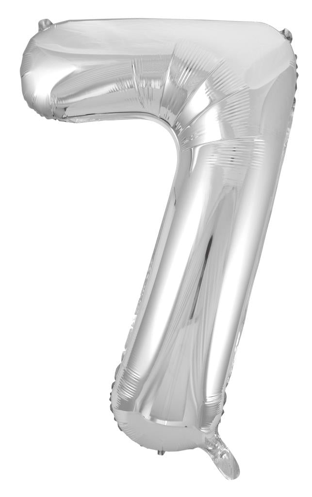 Buy Silver Foil Balloon Number #7 (34inch) at NIS Packaging & Party Supply Brisbane, Logan, Gold Coast, Sydney, Melbourne, Australia