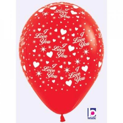 Sparkling Love ( Red) Latex Balloons 30cm Bag50 NIS Traders