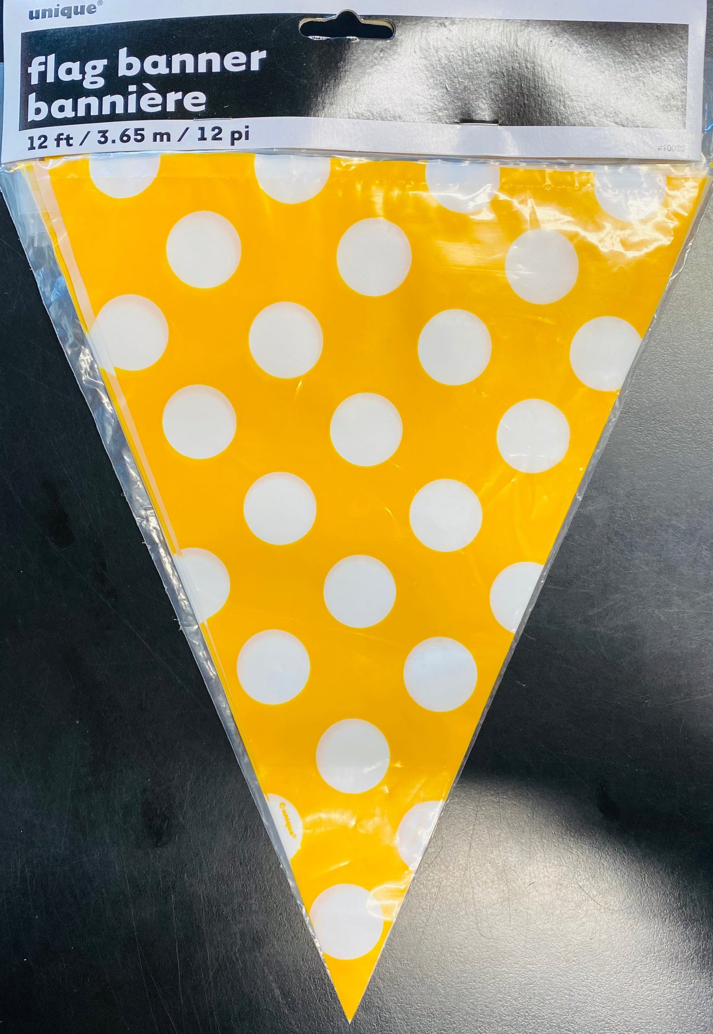 Yellow Flag With White dots Bunting 12ft/3.65m