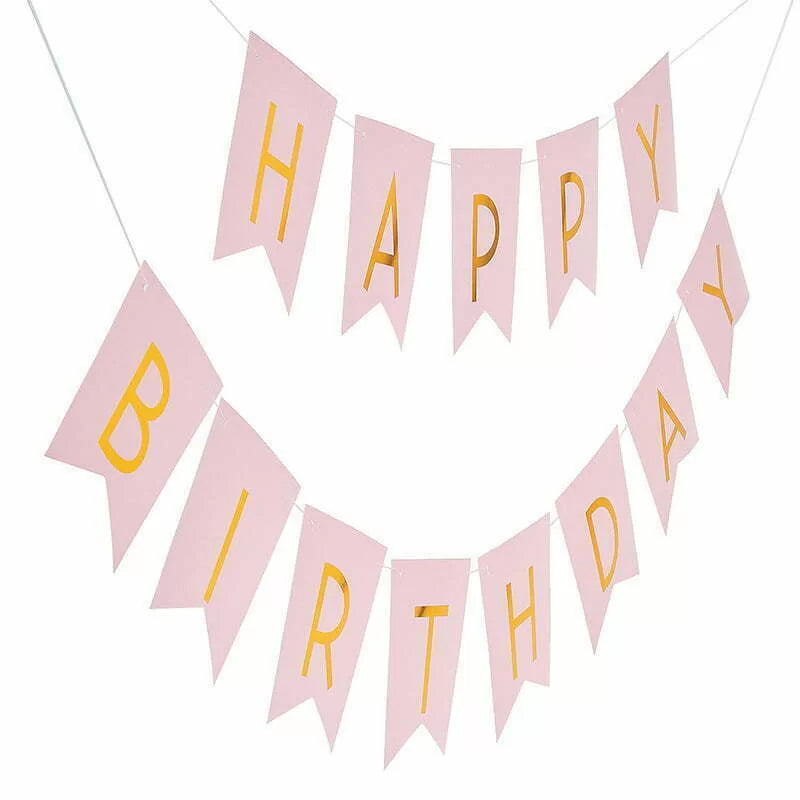 PINK Happy Birthday BUNTING 3.3m 1pc