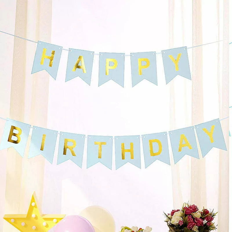 BLUE Happy Birthday BUNTING 3.3m 1pc