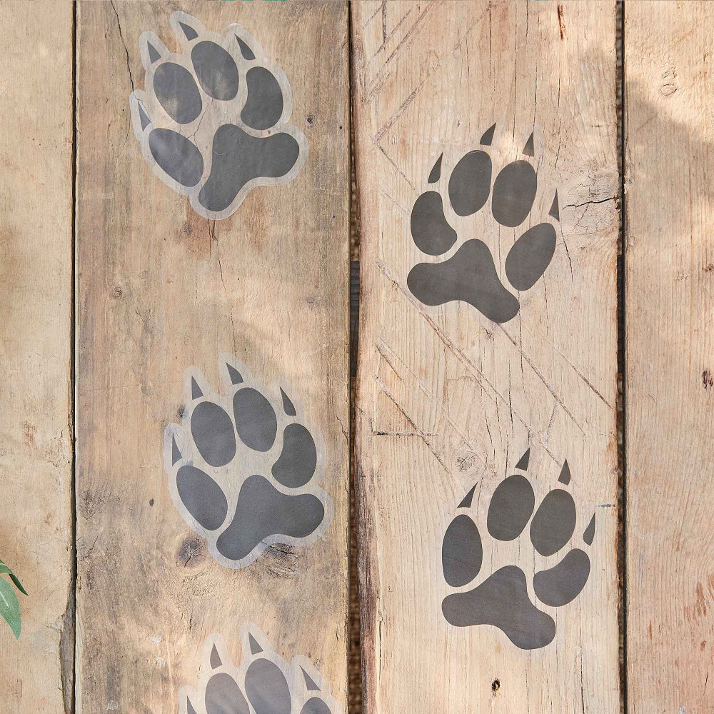 WILD JUNGLE FLOOR STICKERS ANIMAL FOOTPRINT