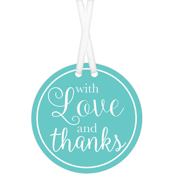With Love & Thanks Gift Tags - Robin's Egg Blue 25pk