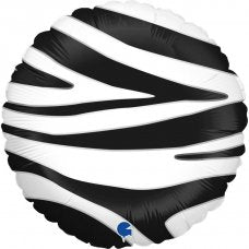 Zebra Striped Round Foil Balloon 45cm