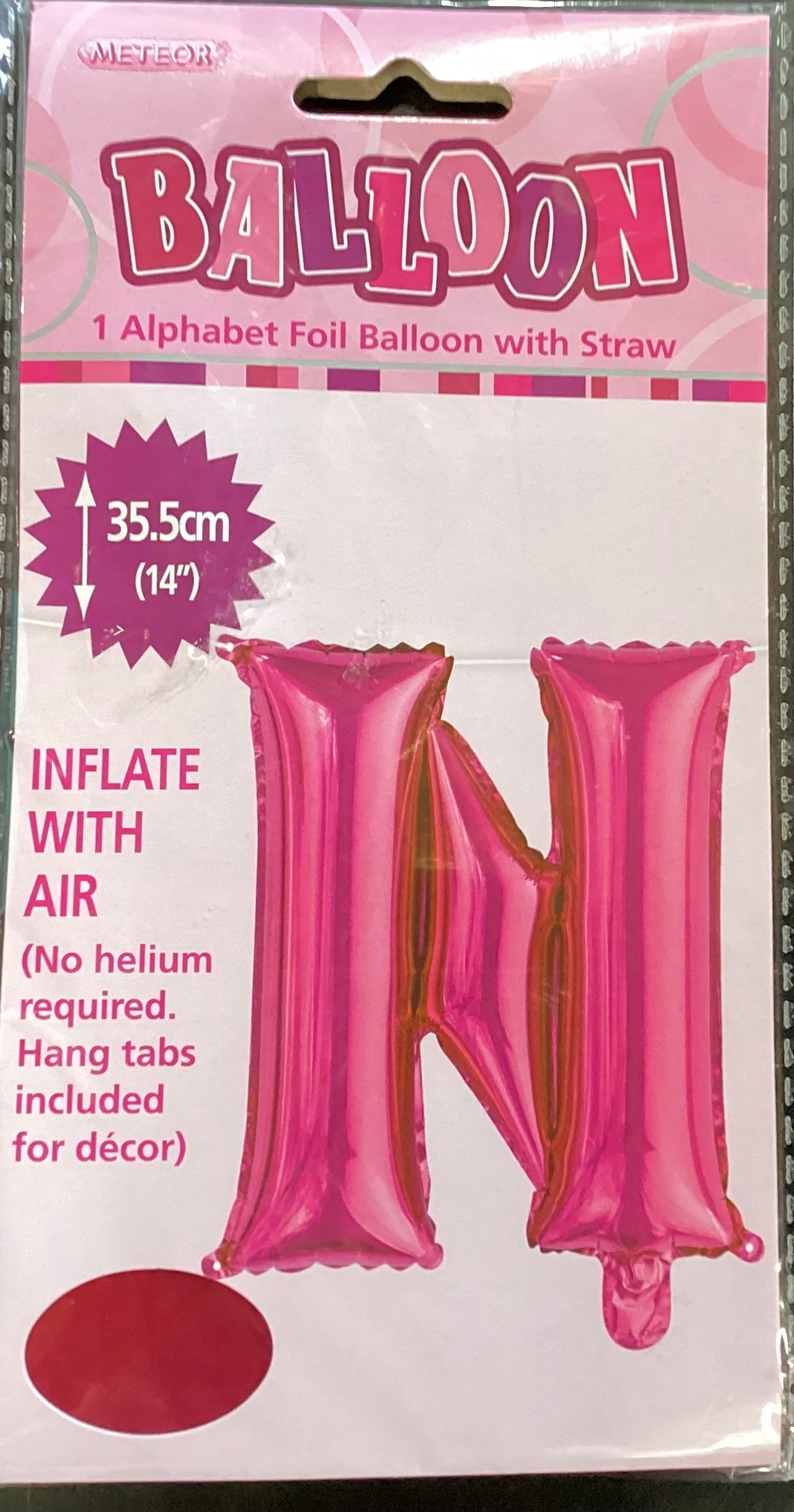 Alphabet foil ballon N