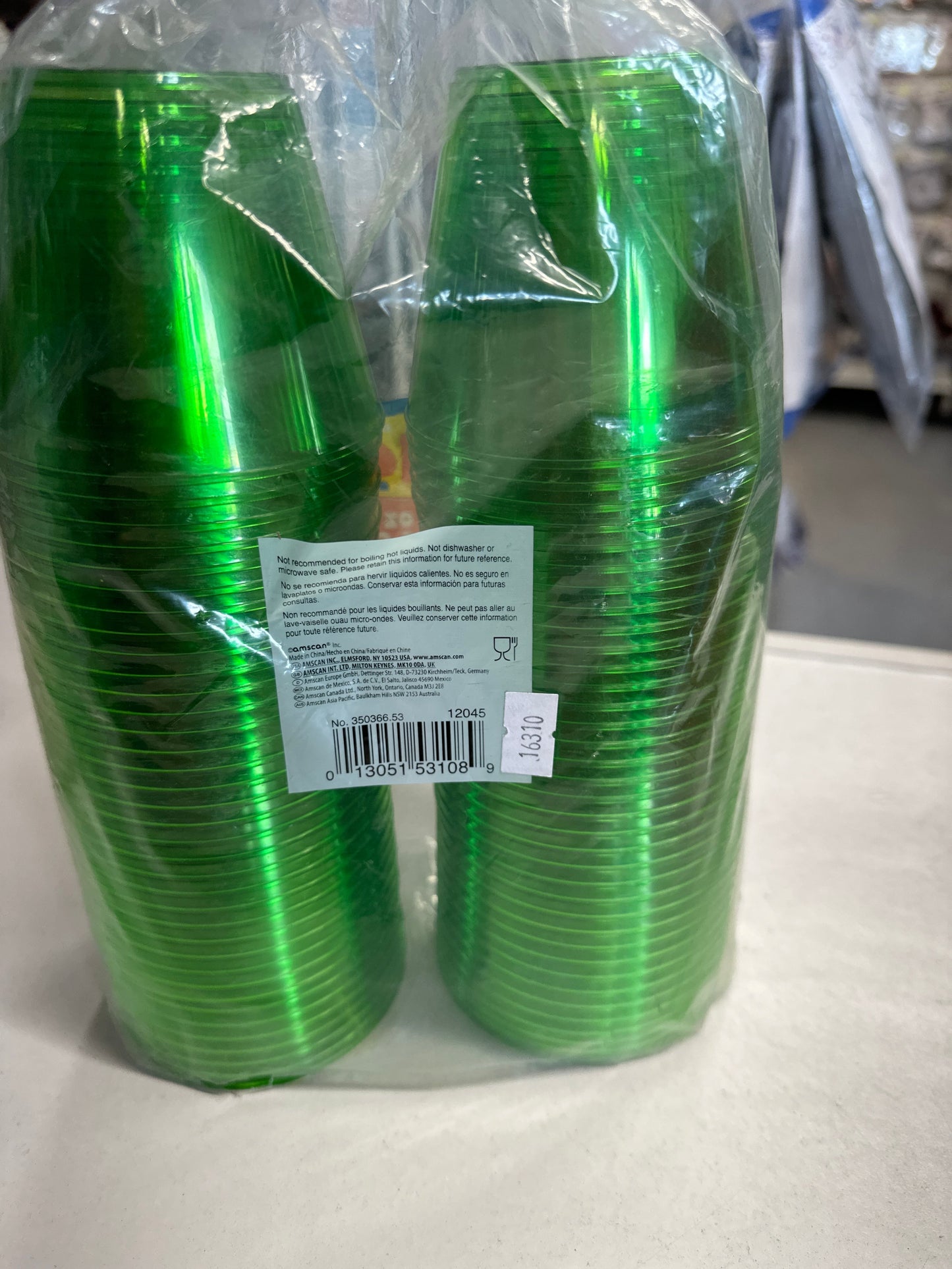 Green plastic cups 266 ml 72 pk