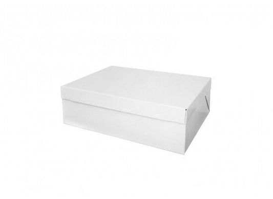 1/4 Slab White Rectangle Cake Box 390x230x98mm White 1pc NIS Packaging & Party Supply