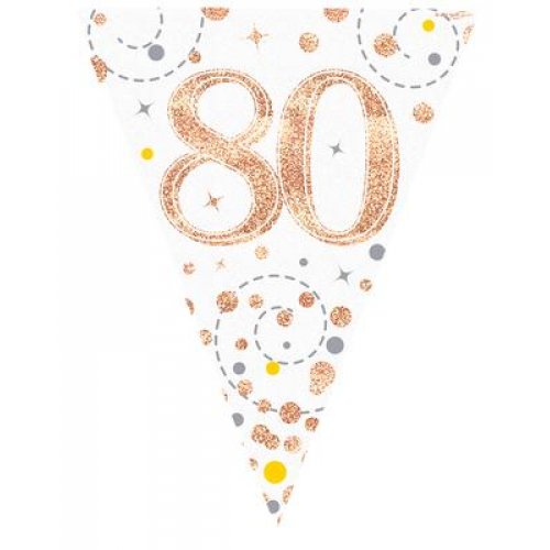 Sparkling Fizz Rose Gold Flag Bunting 3.9m 80 1pc