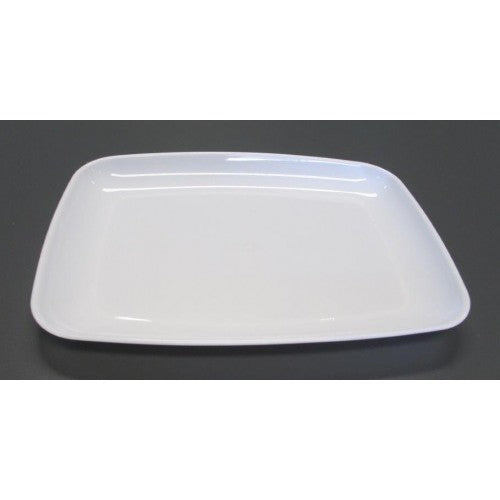 12" White Rectangular Service Platter with Clear Lid 1pc